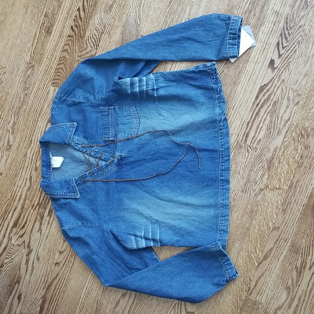 (14) NWT Stonebridge Country Denim Top Peasant Western Vintage Cottage Classic